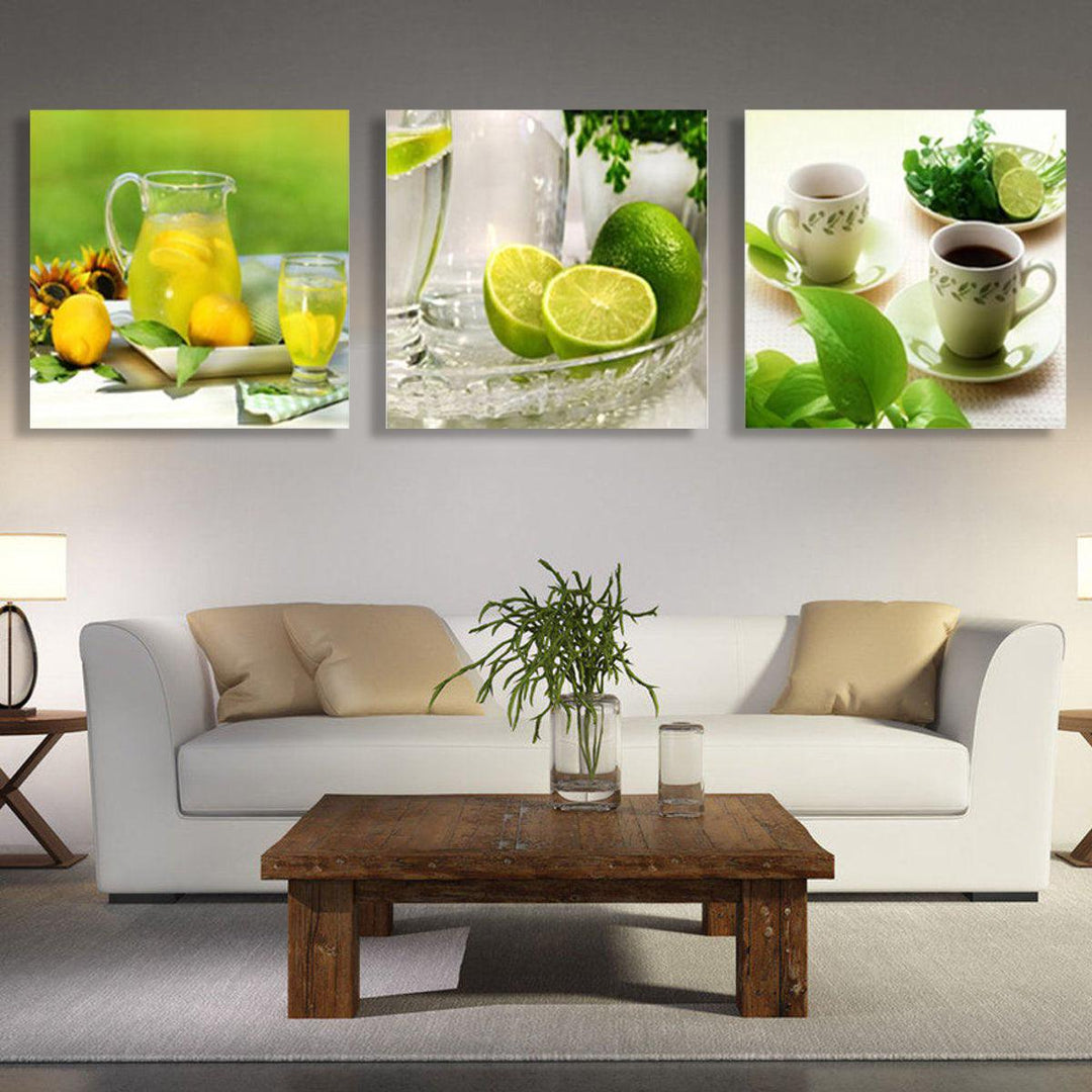 3Pcs Fruit Canvas Print Paintings Wall Decorative Print Art Pictures Frameless Wall Hanging Decorations for Home Office - MRSLM