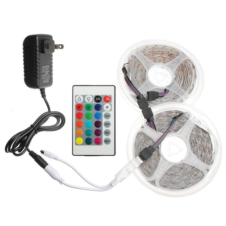 2M 3M 5M 10M 8mm DC12V Waterproof RGB LED Light Strip Remote Controller Outdoor Indoor KTV Hotel Home Decor - MRSLM