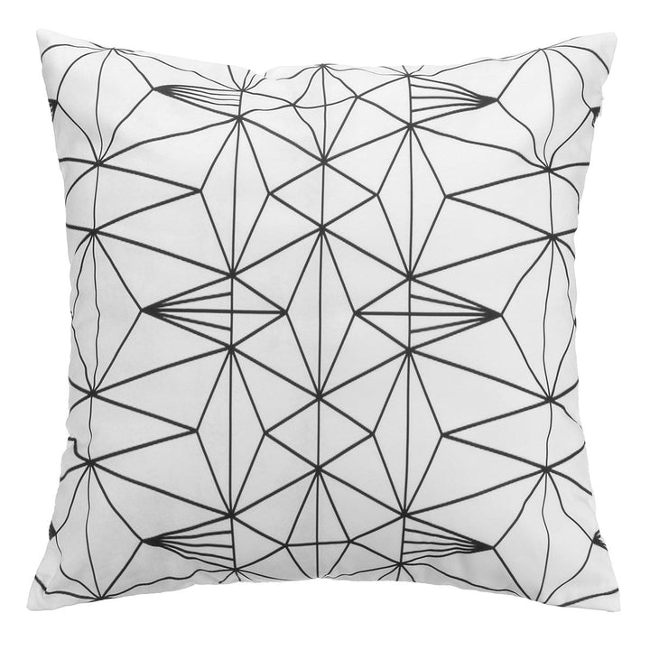 Black and White Printed Geometry Pattern Pillowcase Euro Pillow Covers Home Decorative Cushion Cover - MRSLM