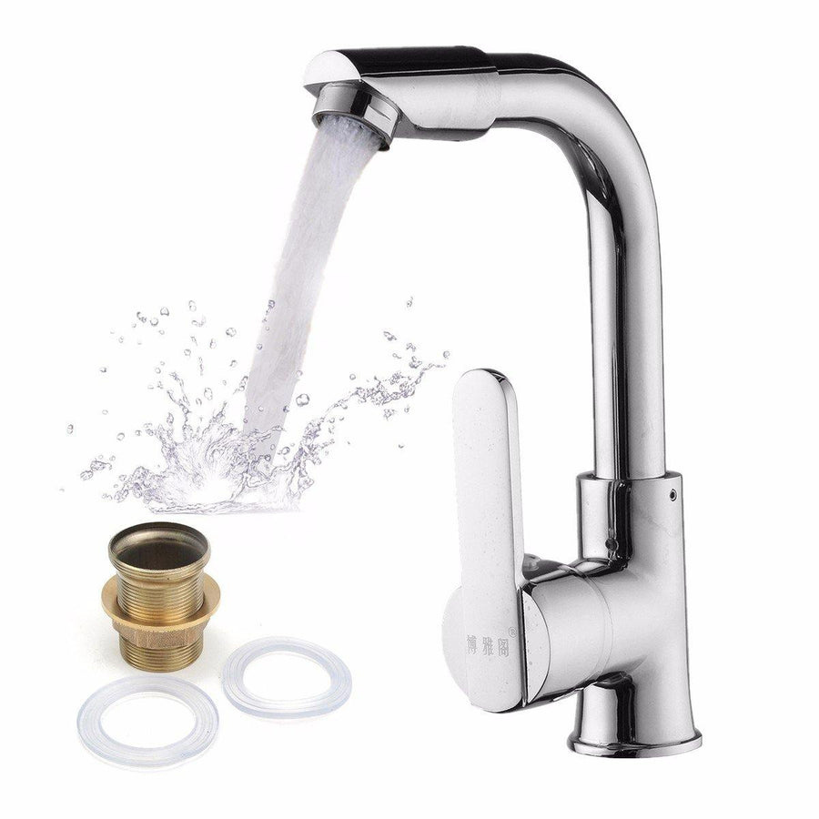 360° Chrome Faucet Kitchen Bathroom Basin Sink Hot & Cold Water Mixer Tap - MRSLM