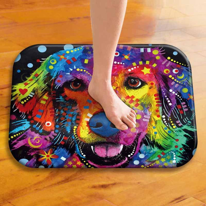 KC-M1 40x60cm Animal Dog Painting Mat Coral Fleece Rug Absorbent Bathroom Anti Slip Carpet - MRSLM