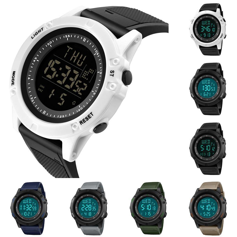 Outdoor Hiking Waterproof Backlight Sports Digital Men Wrist Watch Stopper Alarm - MRSLM