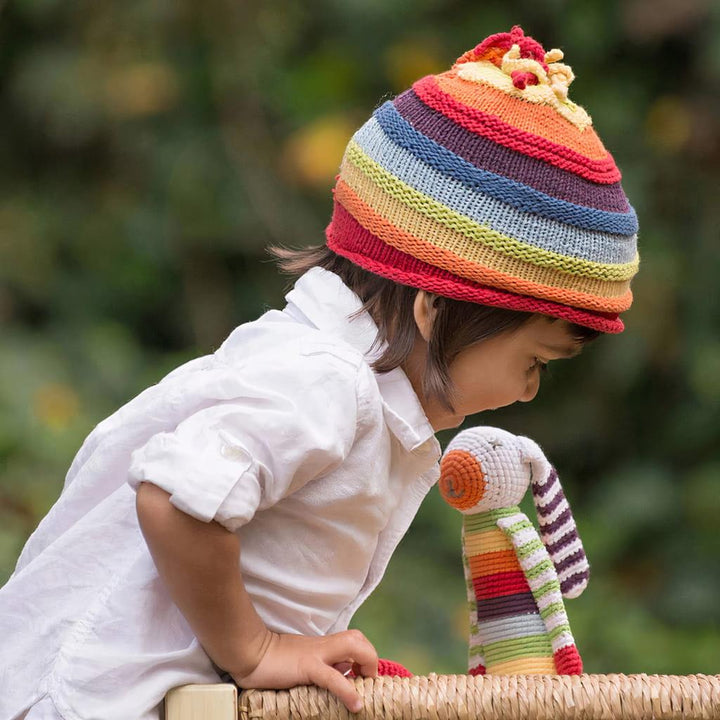 Rainbow Stripey Hat 6-12 months - MRSLM