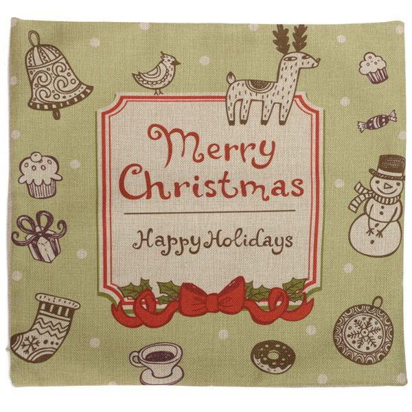 Christmas Letters Throw Pillow Case Square Sofa Office Cushion Cover Home Decor - MRSLM