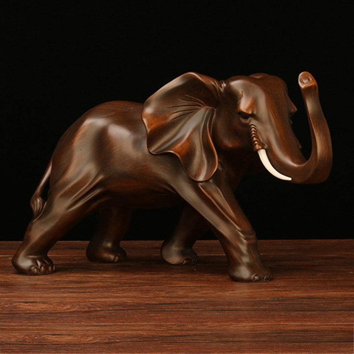 Resin Elephant Statue Fortune Mascot Living Room Cabinet TV Office Home Decorations - MRSLM