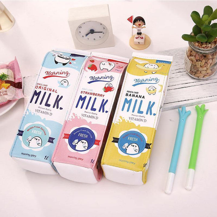 WAM PC-03 Milk Bottle Pencil Case PU Pen Storage Bag Pouch Office School Stationery Supplies - MRSLM