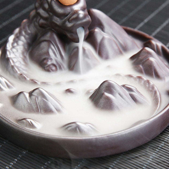 Backflow Incense Burner Holder Ceramic Zen Incense Waterfall Censer Base Decor - MRSLM