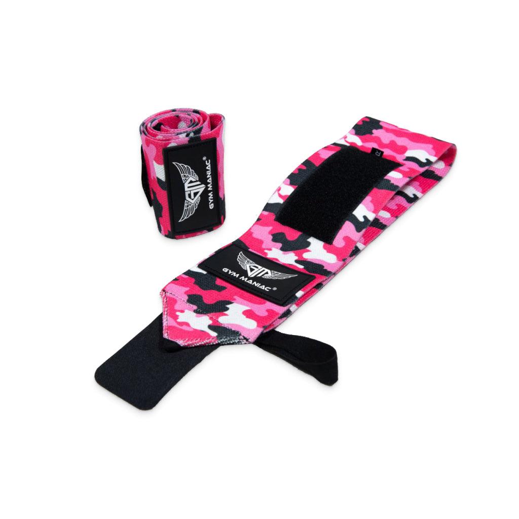 Gym Maniac Pink Camo GM Weightlifting Wrist Wraps - MRSLM