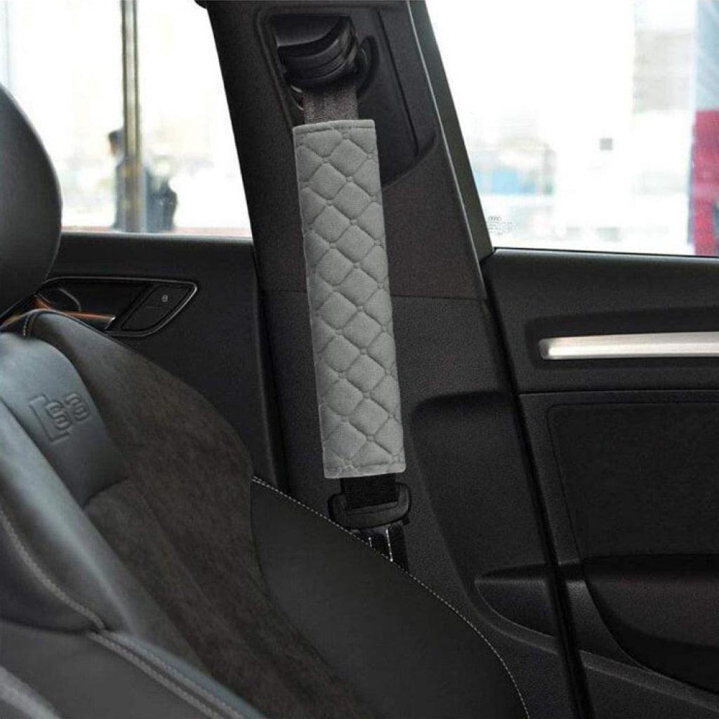 Gray Soft Patterned Seat Belt Strap Covers - MRSLM