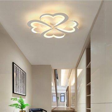 220V Dimmable Modern Acrylic LED Ceiling Light 4 Heart Lamp Home Bedroom Fixture - MRSLM