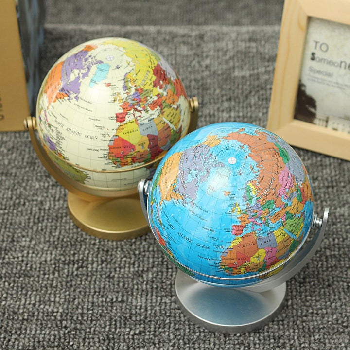 360 Dregee Rotating Globes Earth Ocean Globe World Geography Map Table Desktop - MRSLM