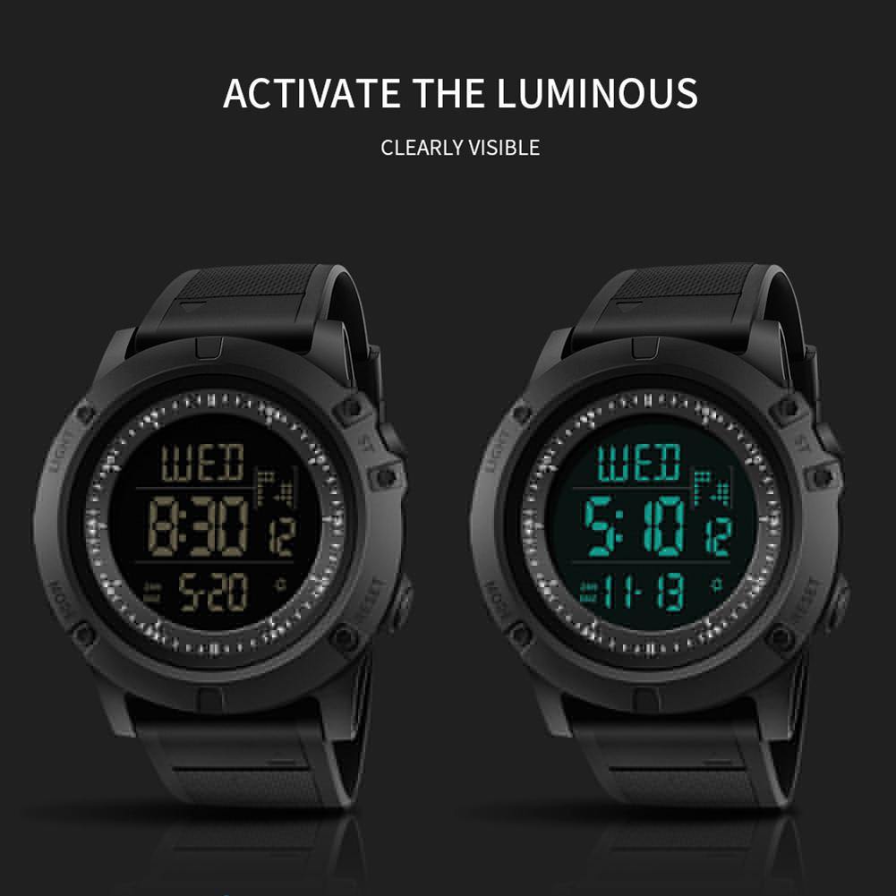 Outdoor Hiking Waterproof Backlight Sports Digital Men Wrist Watch Stopper Alarm - MRSLM