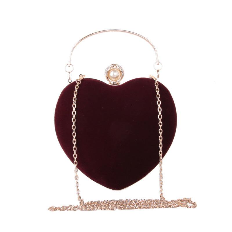 Heart-shaped Dinner Bag With Diamond Pearls - MRSLM