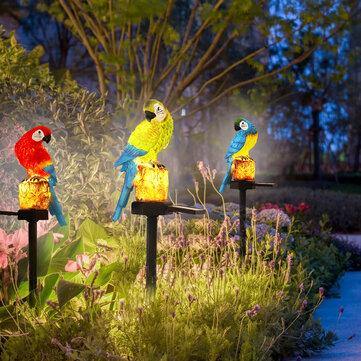 Solar Powered LED Parrot Lawn Light Waterproof Garden Landscape Lamp Outdoor Decor - MRSLM