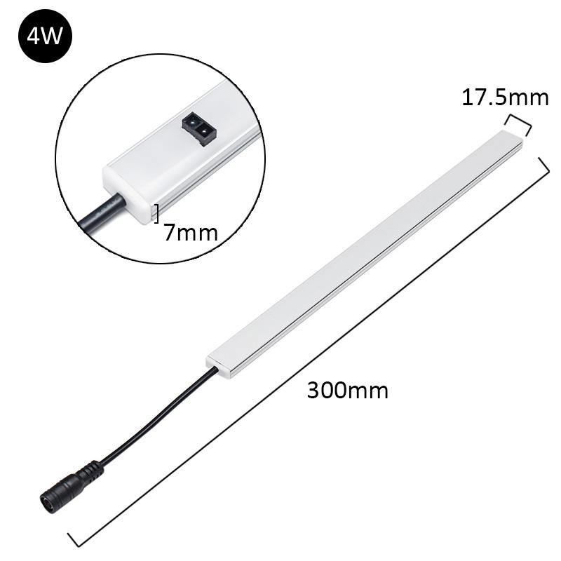 4W 6W 8W Hand Sensor Kitchen Cupboard LED Rigid Strip Light Under Cabinet Shelf Counter Lamp DC12V - MRSLM