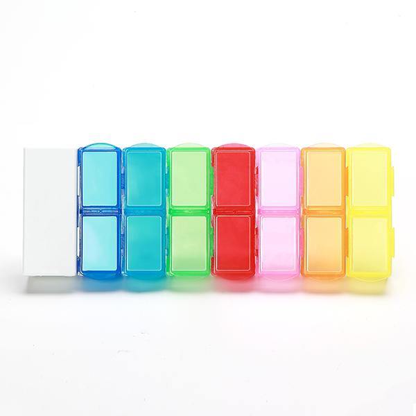 KC-JS0802 Portable 7 Days Pill Box Travel Medicine Organizer With Pill Splitter Cutter - MRSLM