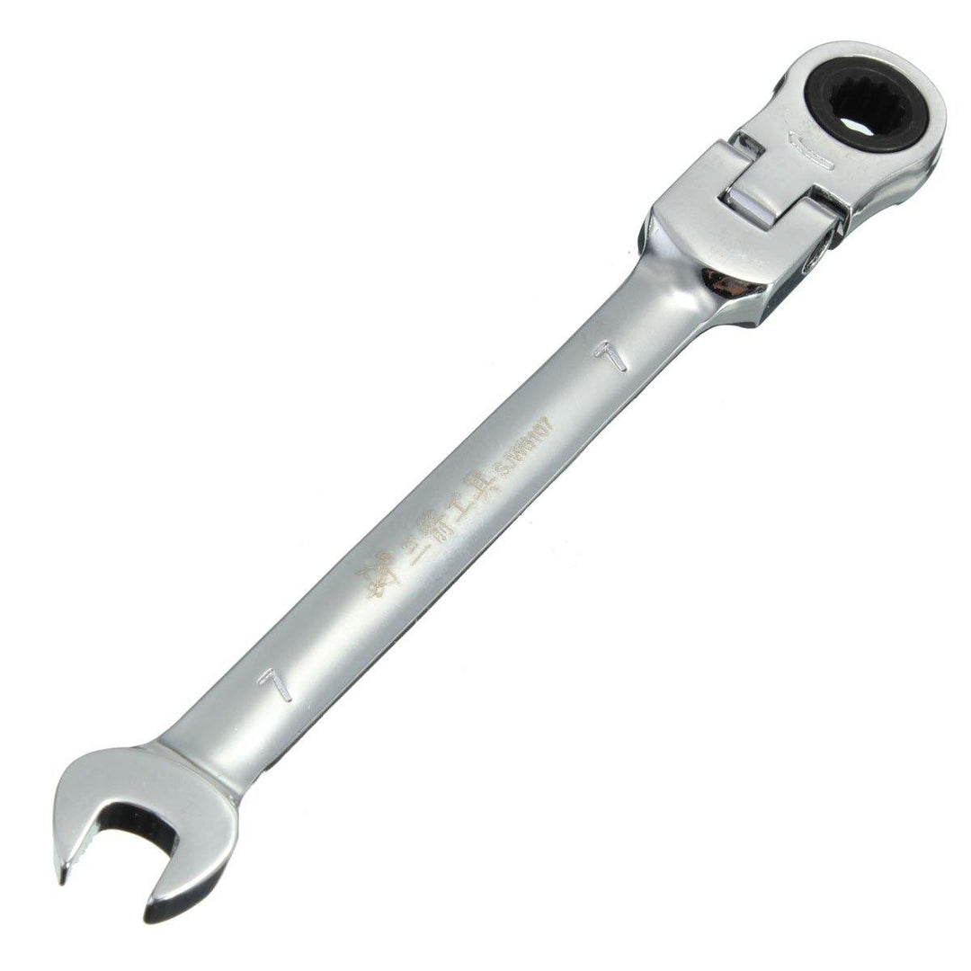 DANIU Flexible Pivoting Head Ratchet Combination Spanner Wrench Garage Metric Tool 6mm 7mm 8mm 10mm 11mm 12mm - MRSLM