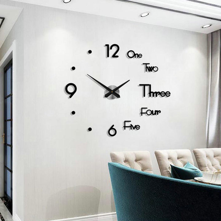 3D Modern DIY Wall Clock Mirror Surface Sticker Mechanism Clock Home Living Room Office Decor Clocks Acrylic - MRSLM