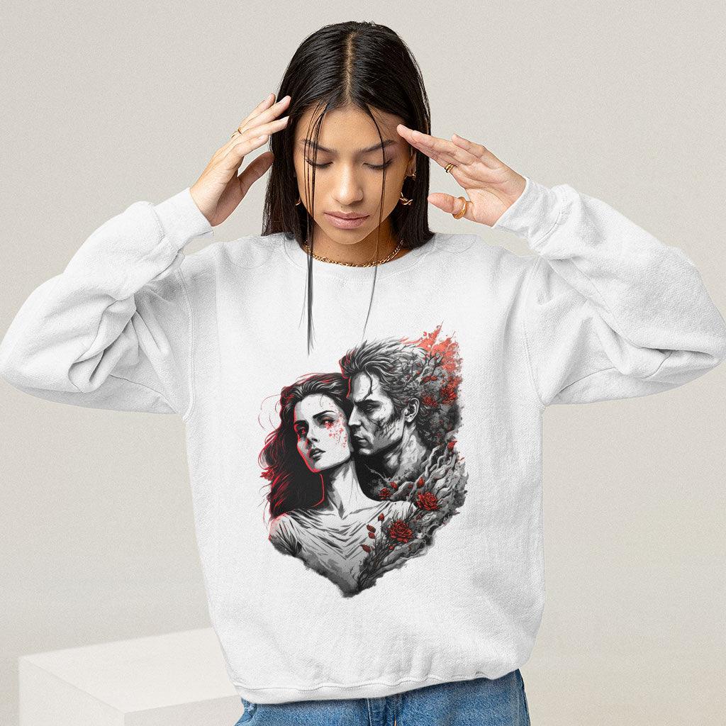 Rose Print Sweatshirt - Graphic Crewneck Sweatshirt - Love Print Sweatshirt - MRSLM