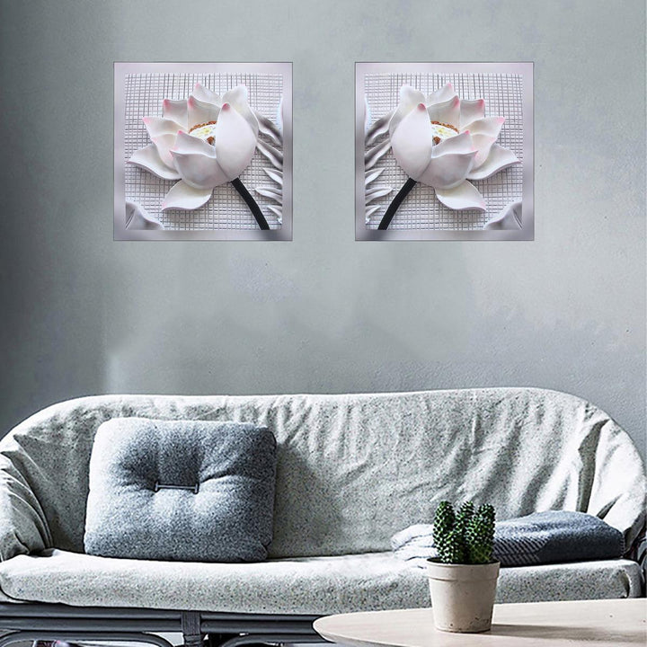 2Pcs Flowers Canvas Print Paintings Wall Decorative Print Art Pictures Frameless Wall Hanging Decorations for Home Office - MRSLM