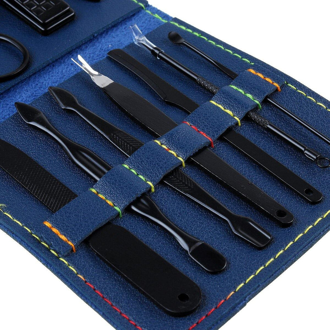 12PCS Stainless Steel Pedicure Nail Clipper Set Professional Manicure Beauty Tools Kit Cuticle Eagle Hook Tweezer - MRSLM