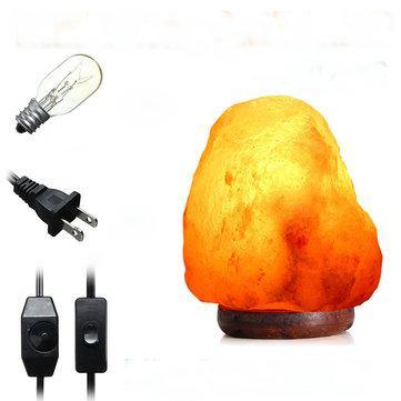 14 X 10CM Himalayan Glow Hand Carved Natural Crystal Salt Night Lamp Table Light With Dimmer Switch - MRSLM