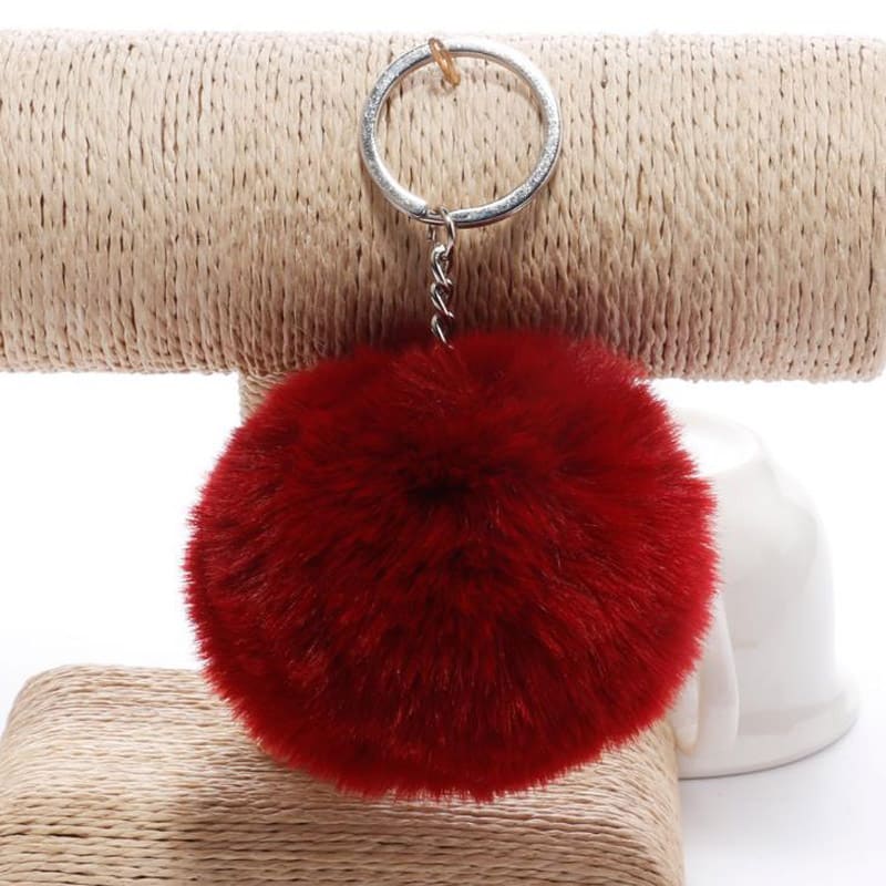 Soft Faux Fur Ball Keychains