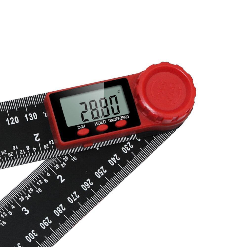 200/300mm 360 Degree LCD Digital Display Angle Ruler Inclinometer Goniometer Protractor Measuring Tool 0-300mm Measuring Ruler - MRSLM