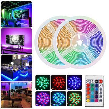 DC12V Waterproof 2M 3M 5M 10M SMD2835 RGB LED Strip Light 24Keys Remote Control Home Outdoor KTV Hotel - MRSLM