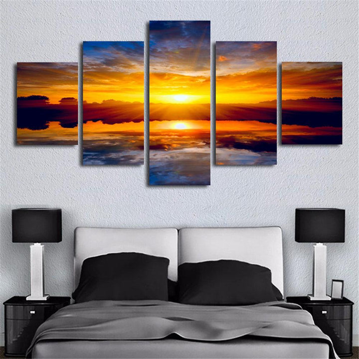 5 Panels Unframed Modern Canvas Art Oil Painting Picture Room Wall Art Pictures Home Wall Decoration Supplies - MRSLM