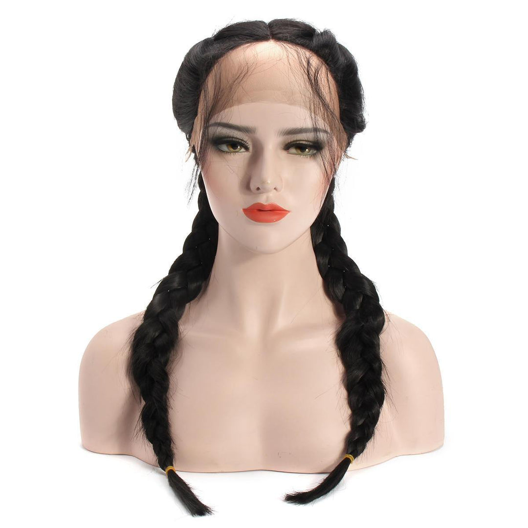 26'' Deep Straight Braided Lace Front Human Hair Wig - MRSLM