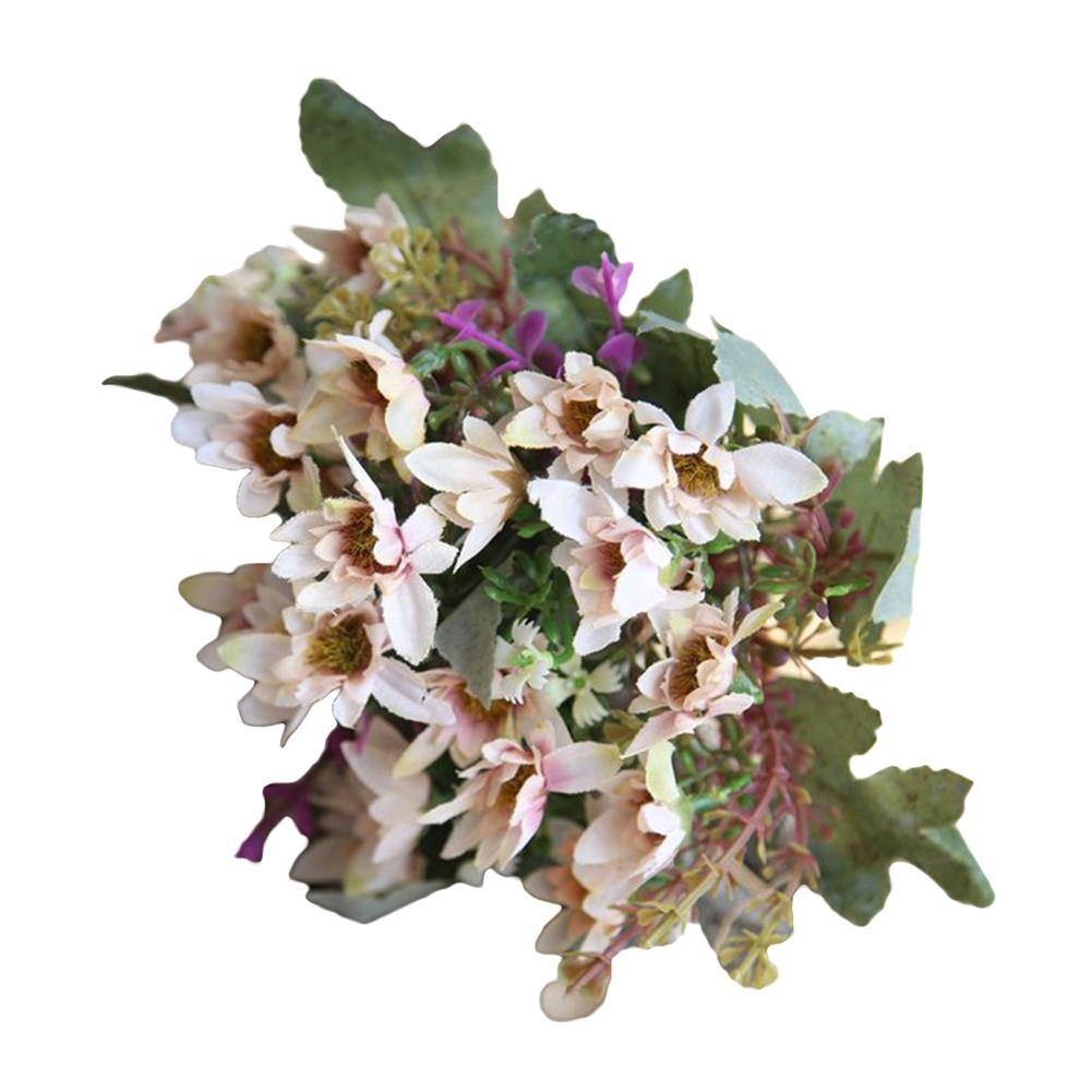 25 Heads/1 Bouquet Artificial Flowers Plant China Aster Simulation Wedding Decor - MRSLM