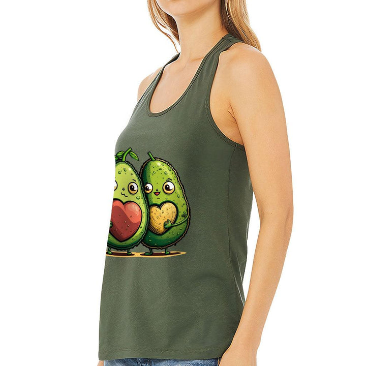 Avocado Women's Racerback Tank - Love Couple Tank Top - Graphic Workout Tank - MRSLM