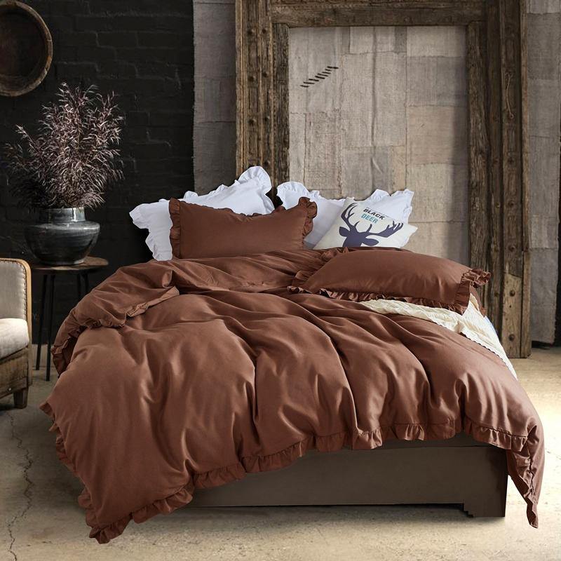 Super Soft Concise Nordic Style 3 Pieces Bedding Sets Twin Queen King Size Pillowcase Quilt Cover Set - MRSLM