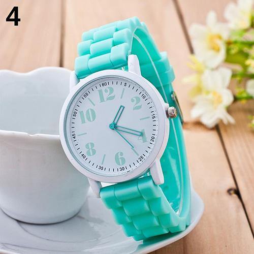 Kids Girls' Fashion Silicone Strap Arabic Number Sport Casual Quartz Wrist Watch - MRSLM