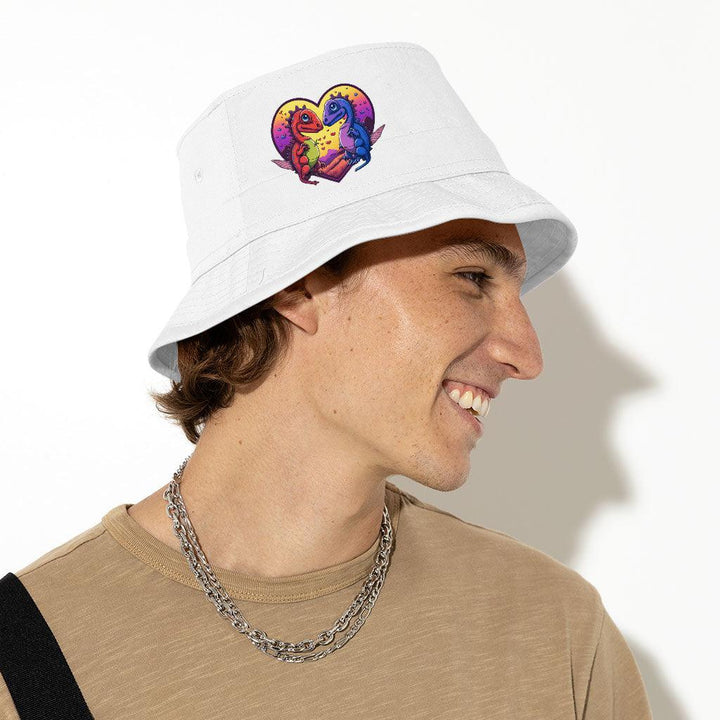 Dinosaurs in Love Bucket Hat - Art Hat - Unique Bucket Hat - MRSLM