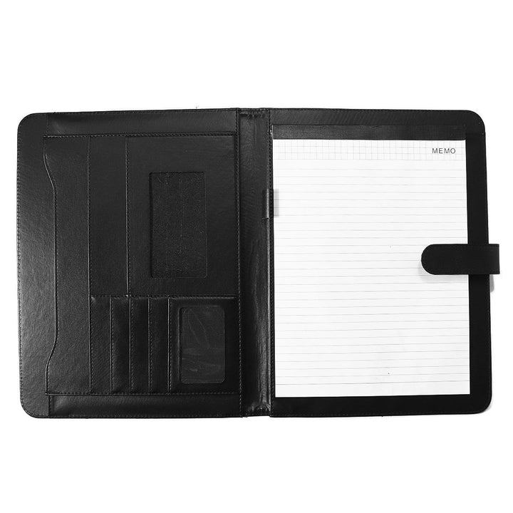 A4 Conference File Folder Soft Leather Portfolio Organiser with Calculator Travel Journal Daily Plan Business Supplies - MRSLM