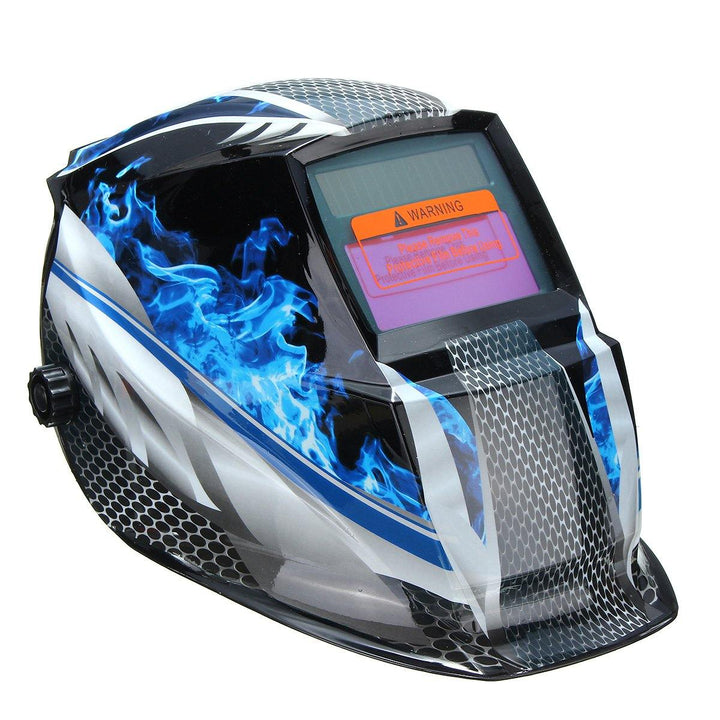 Blue Flame Solar Auto Darkening Welders Welding Helmet Mask Grinding Mode Automatic - MRSLM