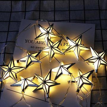 1.65M Battery Powered 10PCS Star Shape Eid Ramadan LED String Light Indoor Home Party Decor - MRSLM