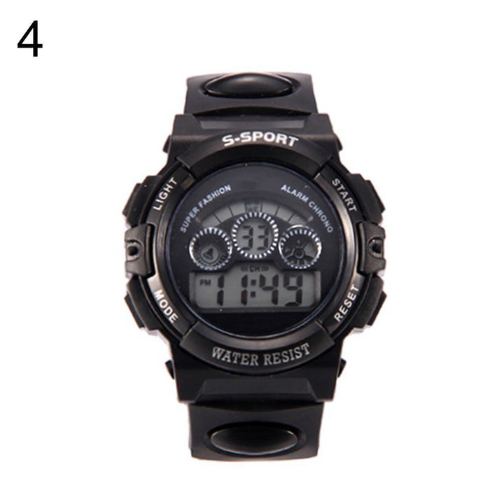 Waterproof Children LED Digital Display Alarm Date Luminous Sports Wrist Watch - MRSLM