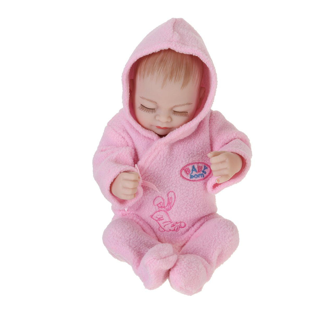 11'' Real Life Lifelike Reborn Baby Dolls Full Silicone Sleeping Pink Cloth Girl - MRSLM