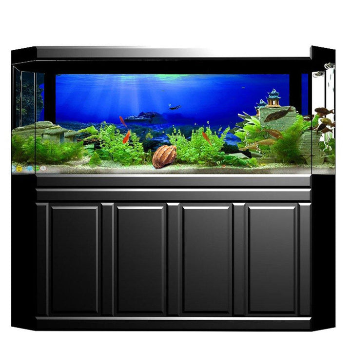 Underwater World Aquarium Background Fish Tank Decorations Picture Adhesive Poster Home Office Decor - MRSLM