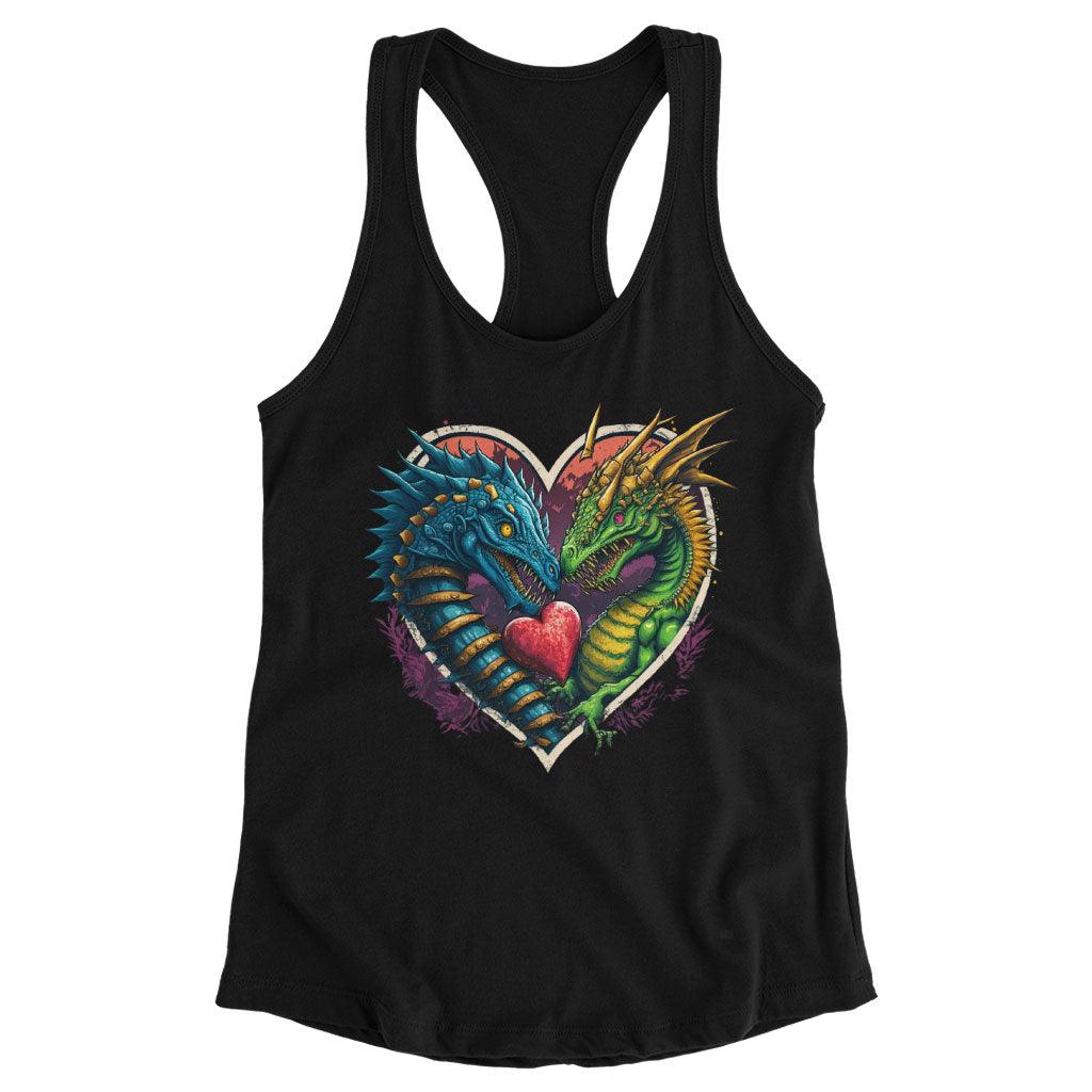 Animal Themed Racerback Tank - Dinosaur Graphic Tank - Colorful Workout Tank - MRSLM