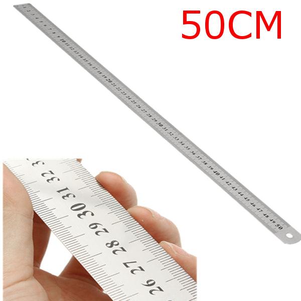 50CM Stainless Steel Double Side Scale Straight Ruler Measure Tool - MRSLM