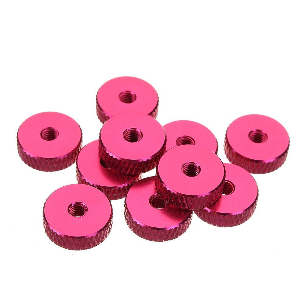 Suleve M3AN11 10Pcs M3 Manual Knurled Thumb Screw Nut Spacer Flat Washer Aluminum Alloy Multicolor - MRSLM