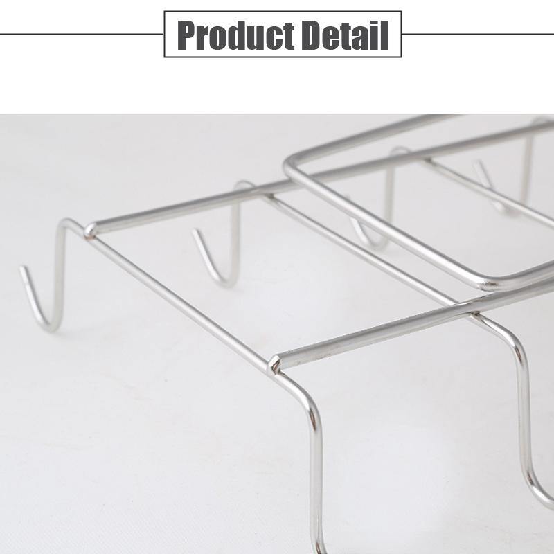 12 Hooks Stainless Steel Kitchen Storage Rack Cupboard Hanging Hook Shelf Dish Hanger Chest Storage - MRSLM