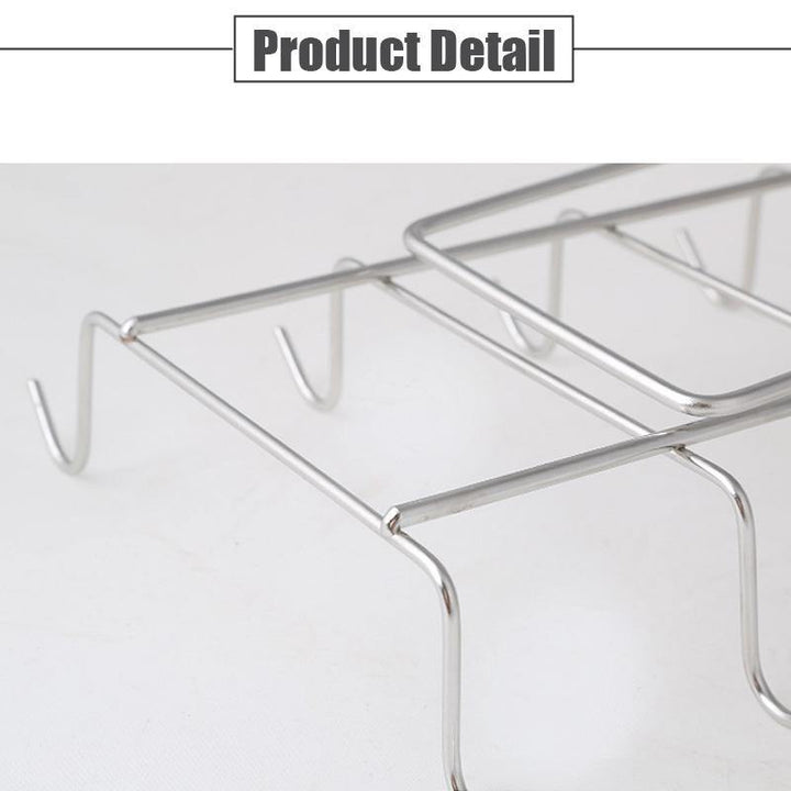 12 Hooks Stainless Steel Kitchen Storage Rack Cupboard Hanging Hook Shelf Dish Hanger Chest Storage - MRSLM