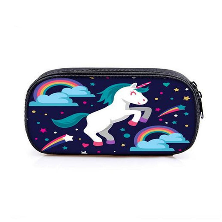 Unicorn Pencil Case Large Capacity Oxford Fabric Pen Box Stationery Cosmetic 4 Patterns Pen Holder For Student Children - MRSLM