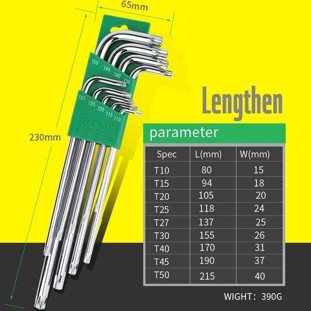 LAOA Inner Spline Allen Key with Middle Hole Wrench Set Torx Screwdriver Hand Tool Star Wrench - MRSLM