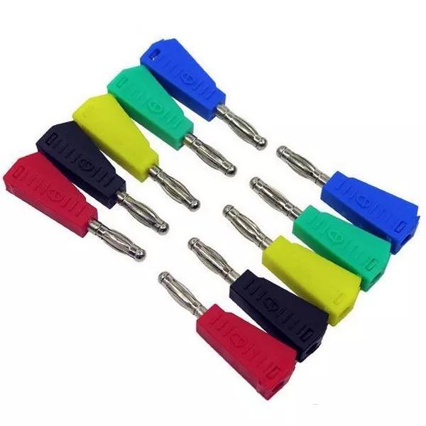 P3002 5Pcs Red/Black 4mm Stackable Nickel Plated Speaker Multimeter Banana Plug Connector Test Probe Binding - MRSLM